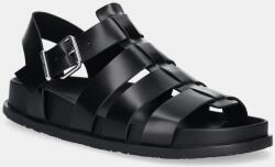 Tommy Jeans bőr szandál TJW FISHERMAN PATENT SANDAL - fekete Női 37