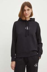 Calvin Klein felső fekete, női, nyomott mintás, kapucnis, J20J223536 - fekete XS