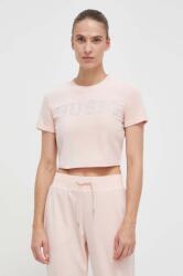 Guess velúr póló COUTURE rózsaszín, V3BI01 KBXI2 - rózsaszín M