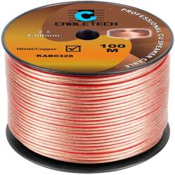 Cabletech Réz hangszórókábel transzparens 2x4mm2 /méter (KAB0328)