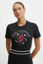 Karl Lagerfeld pamut póló - fekete XS - answear - 35 290 Ft