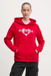 Tommy Hilfiger felső piros, női, nyomott mintás, kapucnis, DW0DW21771 - piros M