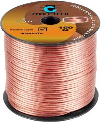 Cabletech KAB0319-M Réz hangszórókábel, transzparens 2x1, 5mm2, /méter (KAB0319)