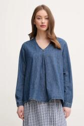 Benetton blúz pamutból - kék M - answear - 16 990 Ft