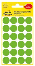 AVERY Etikett címke, O18mm, visszaszedhető, 24 címke/ív, 4 ív/doboz, Avery fű zöld (3597) - tonerpiac