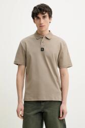 HUGO pamut póló barna, sima, 50517638 - bézs M