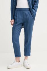 United Colors of Benetton lennadrág női, sötétkék, magas derekú cigaretta fazonú, 4AGH558X5 - sötétkék XS