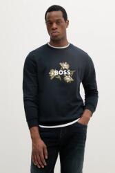 HUGO BOSS pamut melegítőfelső sötétkék, férfi, nyomott mintás, 50536797 - sötétkék M