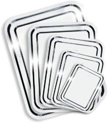  Tálca, szögletes, rozsdamentes acél, krómozott, 40x32, 5cm (1605SIS004) - nyomtassingyen