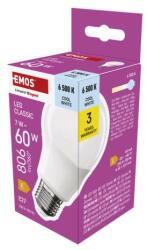 EMOS LED izzó Classic A60 / E27 / 7 W (60 W) / 806 lm / Hideg fehér - tonerdepot