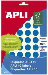 APLI Etikett, 16 mm kör, kézzel írható, színes, APLI, kék, 432 etikett/csomag (02739) - tonerpiac