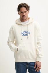 Guess Jeans pamut melegítőfelső bézs, férfi, nyomott mintás, kapucnis, M5GQ40 KCTY1 - bézs S