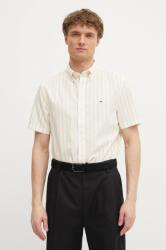 Tommy Hilfiger pamut ing férfi, legombolt galléros, sárga, regular, MW0MW37551 - sárga M