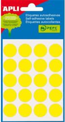 APLI Etikett, 19 mm kör, kézzel írható, színes, APLI, sárga, 100 etikett/csomag (02063) - nyomtassingyen