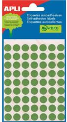 APLI Etikett, 10 mm kör, kézzel írható, színes, APLI, zöld, 315 etikett/csomag (2054) - tonerpiac