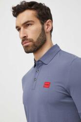 HUGO pamut póló nyomott mintás - kék M