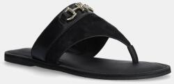 Tommy Hilfiger bőr flip-flop MIXED LEATHER HORSEBIT THONG - fekete Női 37