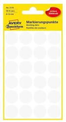 Avery Etikett címke, o18mm, jelölésre, 24 címke/ív, 4 ív/doboz, Avery fehér (3170)