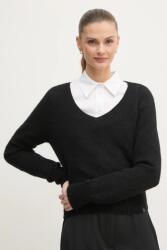 Calvin Klein gyapjúkeverék pulóver női, fekete, J20J224801 - fekete S