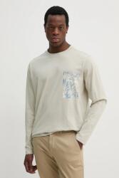 BOSS Orange pamut hosszúujjú bézs, nyomott mintás, 50534926 - bézs XL