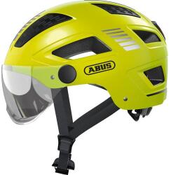 ABUS kerékpáros városi sisak Hyban 2.0 ACE, ABS, beépített átlátszó szemüveggel, signal yellow, L (56-61 cm)