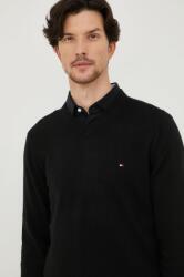 Tommy Hilfiger pulóver kasmír keverékből könnyű, férfi, fekete - fekete XXL - answear - 41 990 Ft
