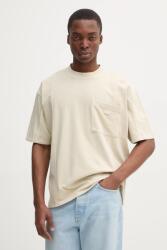 HUGO Blue pamut póló - bézs XS - answear - 17 990 Ft