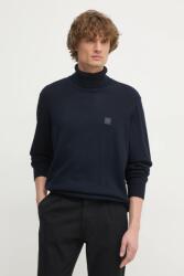 BOSS Orange pulóver kasmír keverékből könnyű, bézs, garbónyakú, 50527573 - sötétkék M
