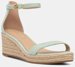 Tommy Hilfiger velúr szandál SUEDE ANKLE MID WEDGE ESPADRILLE zöld, FW0FW08479 - zöld Női 41