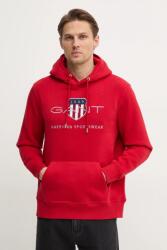 Gant felső piros, férfi, nyomott mintás, kapucnis - piros S - answear - 54 990 Ft