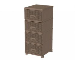 Aldotrade RETRO NEW komód 4 fiókkal, barna, barna