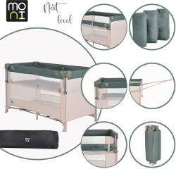 Moni Next level utazóágy lehajtható oldalfal 2 szint zöld - manopalota
