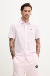 Tommy Hilfiger lenvászon ing férfi, galléros, rózsaszín, regular, DM0DM20894 - rózsaszín XL