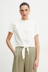 Guess pamut póló EYELET női, bézs, W5GI18 I3Z14 - bézs XL