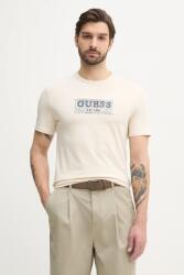 Guess t-shirt bézs, férfi, nyomott mintás, M5GI19 J1314 - bézs M