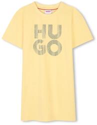 HUGO gyerek pamutruha sárga, mini, egyenes, G00410 - sárga 162