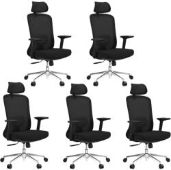 Mercury 5PACK Ergonomikus irodai szék ASPEN fekete, napi 8 órás üléssel (5 db)