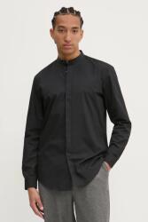 HUGO BOSS pamut ing férfi, állógalléros, fekete, slim, 50534067 - fekete 41