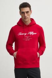 Tommy Hilfiger felső piros, férfi, nyomott mintás, kapucnis, MW0MW33631 - piros M
