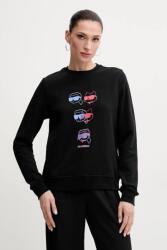 KARL LAGERFELD pamut melegítőfelső fekete, női, nyomott mintás, A2W20076 - fekete M