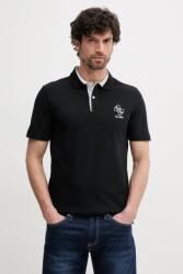 Guess poló LYLE fekete, férfi, nyomott mintás, M5GP60 K7O64 - fekete M