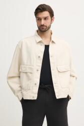 Calvin Klein Jeans kabát vászonkeverékből bézs, átmeneti, J30J327212 - bézs M