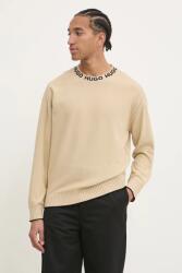 HUGO BOSS pamut pulóver könnyű, férfi, bézs - bézs XL