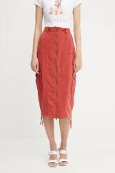 Guess szoknya vászonkeverékből CASEY piros, midi, egyenes, W5GD1H WG8N0 - piros 29