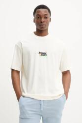 HUGO Blue pamut póló - bézs M - answear - 16 990 Ft