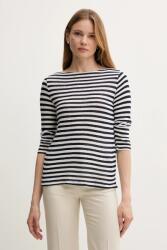 Benetton hosszú ujjú lenkeverékből sötétkék, 38O0D109X - sötétkék S