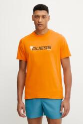 Guess pamut póló narancssárga, férfi, nyomott mintás, F5GI06 I3Z14 - narancssárga S
