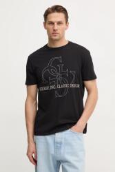 Guess pamut póló fekete, férfi, nyomott mintás, M5RI59 K9RM1 - fekete S