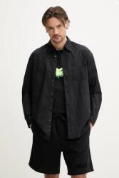 HUGO BOSS pamut ing férfi, galléros, fekete, regular, 50539309 - fekete M