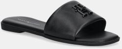 Tommy Hilfiger bőr papucs TH LOGO HARDWARE LEATHER MULE fekete, női, FW0FW08806 - fekete Női 36